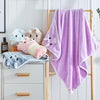 Fleece Hooded Baby Towel - Lilac Cat